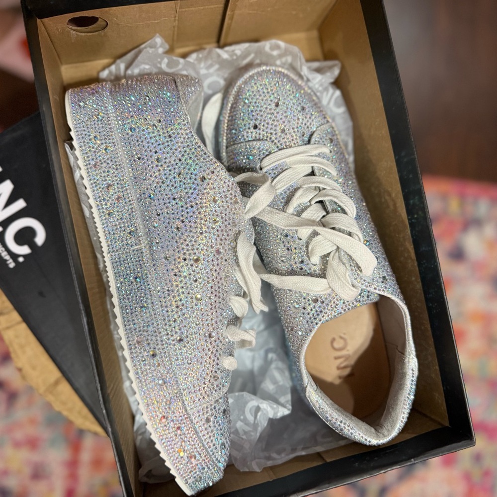 Rhinestone Silver Sneakers